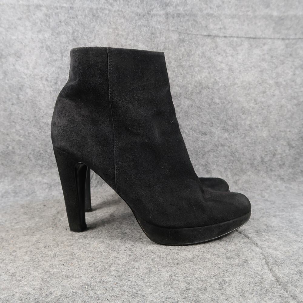 Ankle Boots Womens 6 Black Heel Platform Fashion Side Zip Bootie Classic